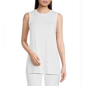 NWT Eileen Fisher Tank Round Neck  Ivory Shell Size Women PP/PTP Petite Long